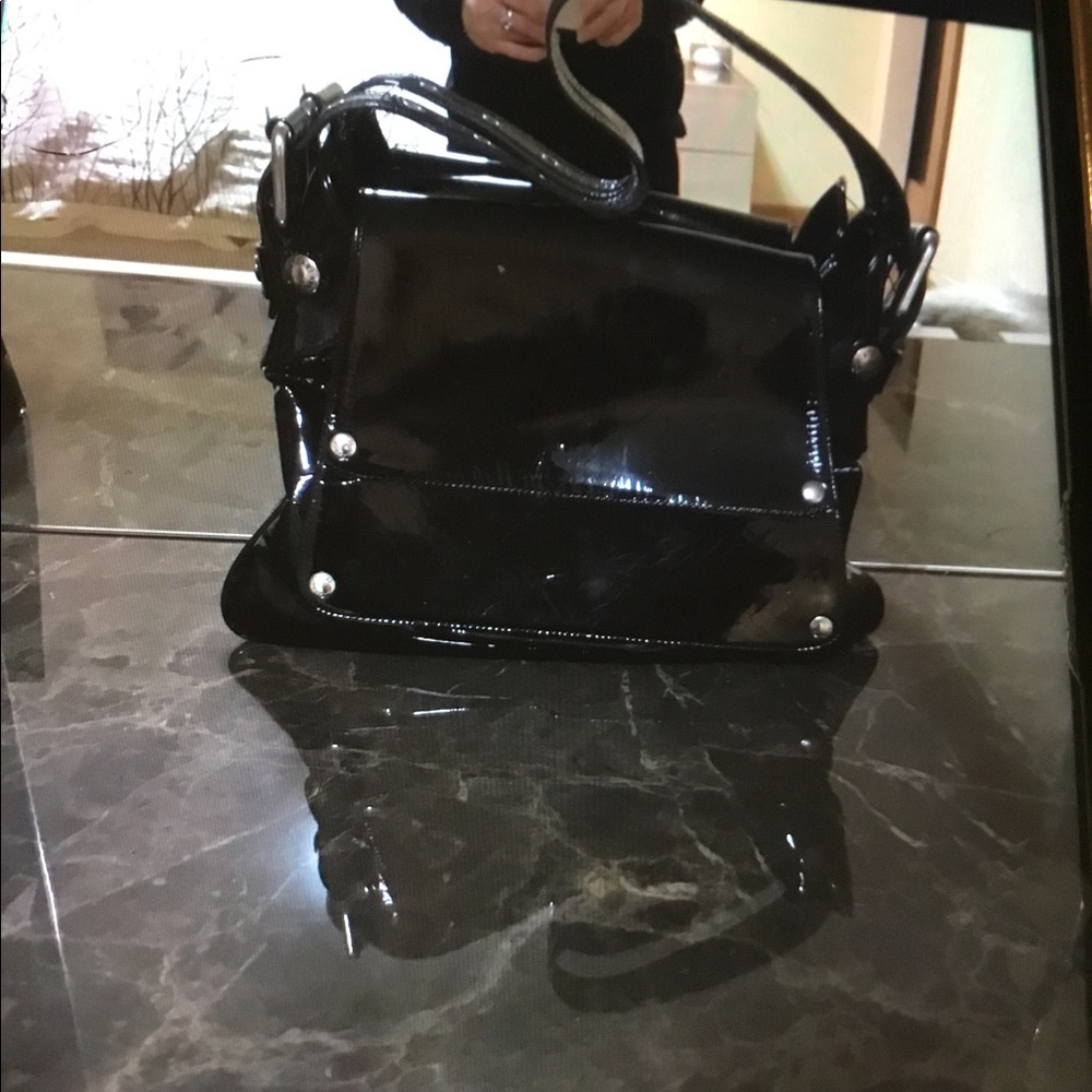 Patent black leather